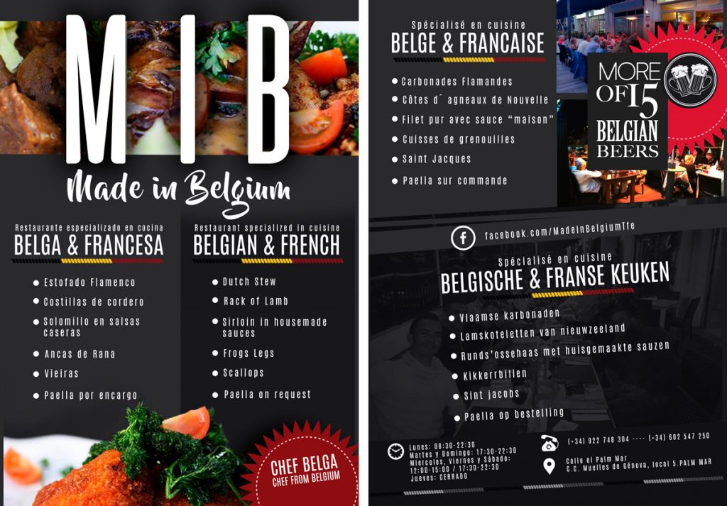 flyers para restaurante en tenerife realizados por pictografica