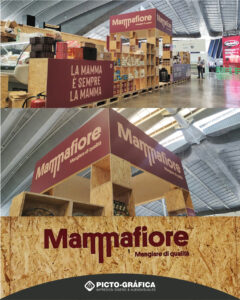 Letrero de Vinilo en el stand de MammaFiore en el Recinto Ferial de Tenerife