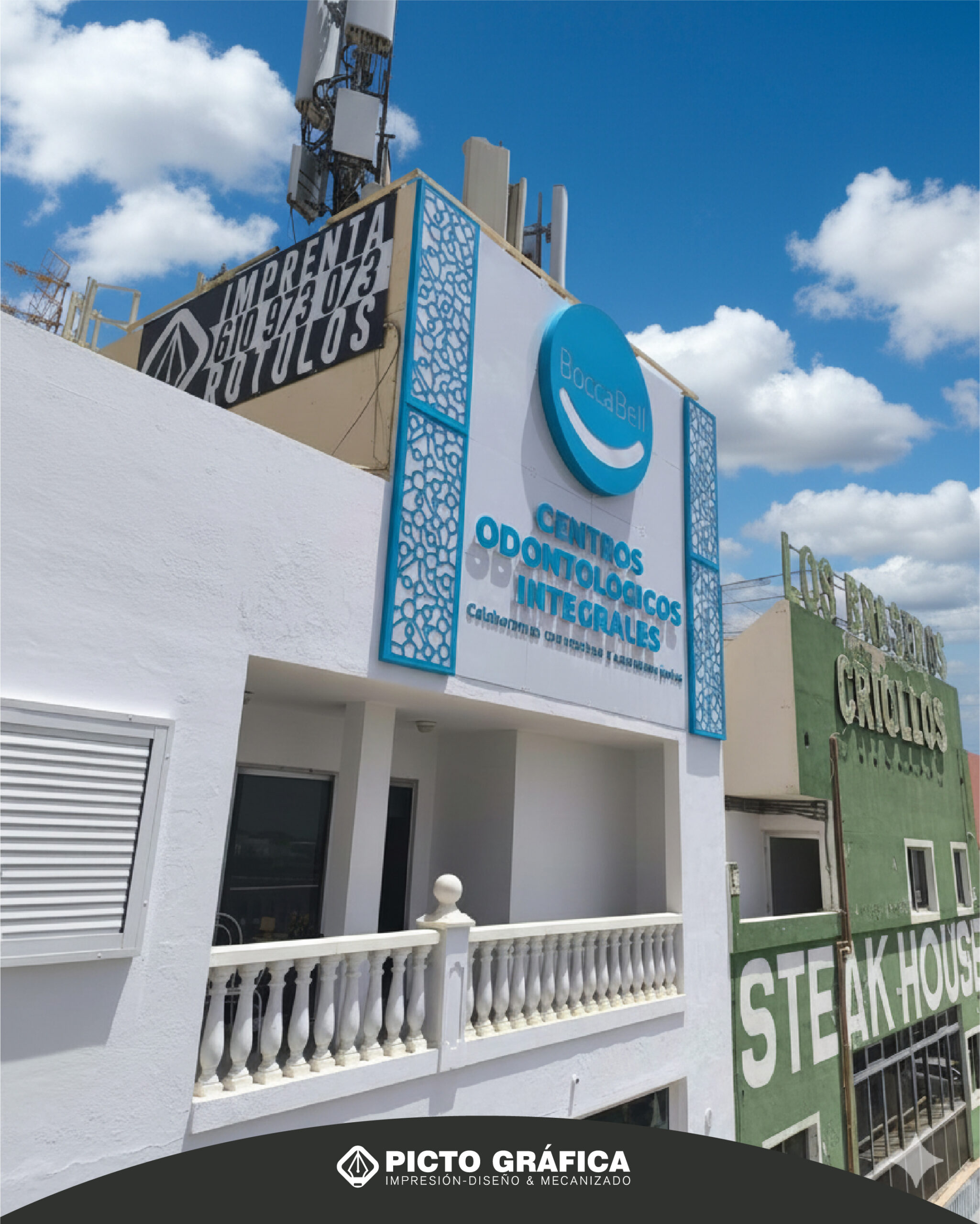 vinilos corporativos para fachada de edificio en Tenerife